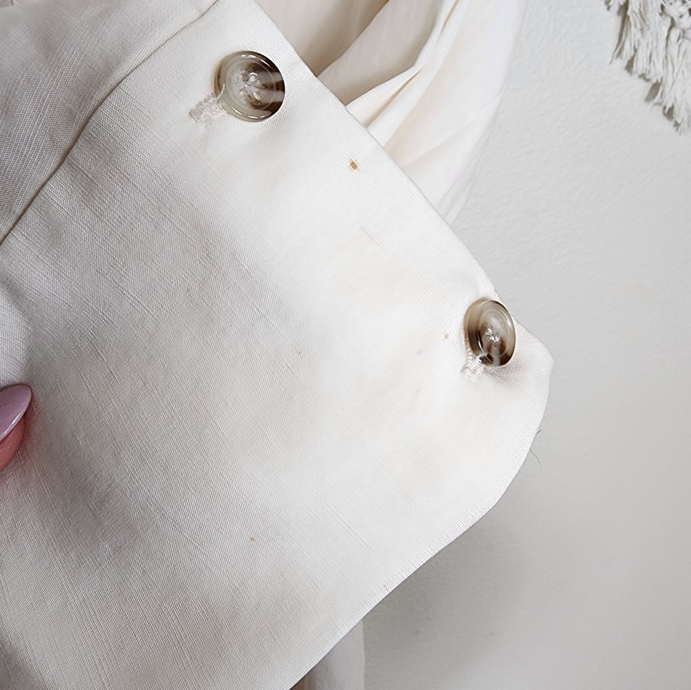 Lattelier Straight Belted Long-Sleeve Jumpsuit In Natural White Womans Small - Picture 16 of 16